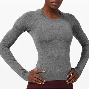 Lululemon Swiftly Tech Long Sleeve 2.0 *Race Graphite Grey. Waist length.